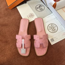 [에르메스] 여성 오스트리치 오란 oran 슬리퍼